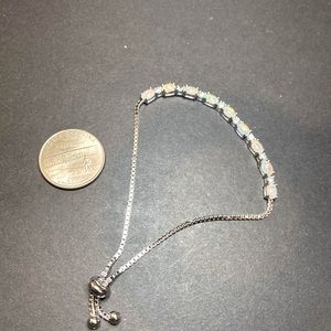 * White Opal Slider Bracelet in Sterling Silver, gorgeous!